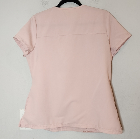 JAANUU 3-pocket V-Neck Pink Scrub Top women's size Large. - Picture 4 of 16